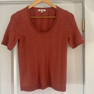 Madewell Size Small Pointelle Sweater in Dusty Rose